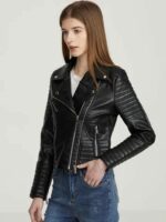 Veste de moto en faux cuir pour femme, bonne qualité et à la mode