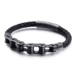 Bracelet en cuir tressé punk pour hommes, bonne qualité et à la mode