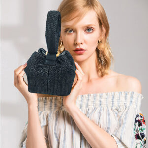 Sac à main de plage vintage en paille avec un modèle