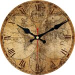 Horloge murale de la carte du monde vintage. Bonne qualité et très pratique.