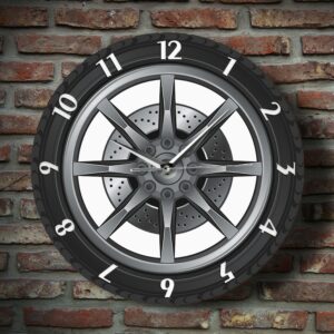 Horloge murale en acrylique vintage avec un fond en pierre