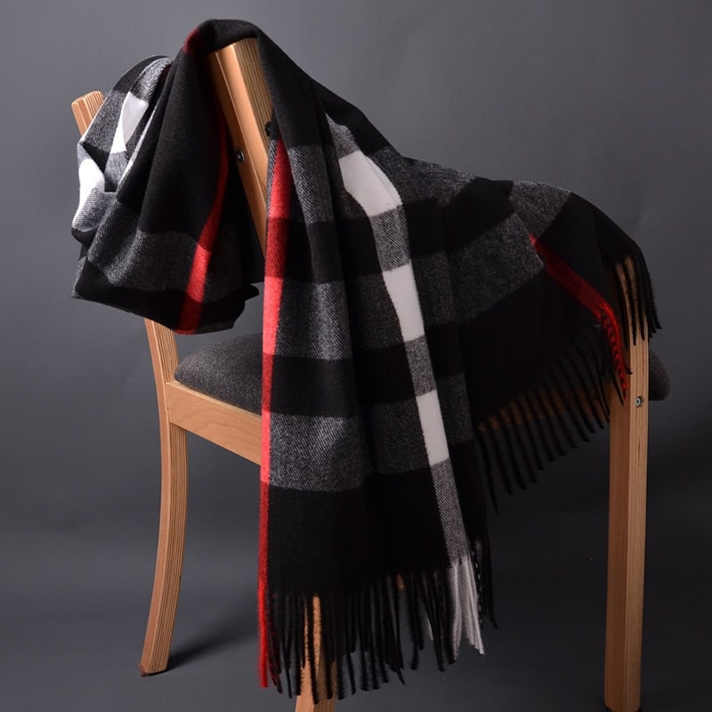 Écharpe en cachemire à carreaux pour femme echarpe en cachemire a carreaux pour femme noir