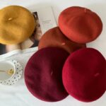 Béret français en laine vintage pour femme