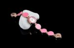 Montre bracelet rond vintage à quartz pour femmes rose