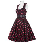 Robe pin up à pois noir et rouge