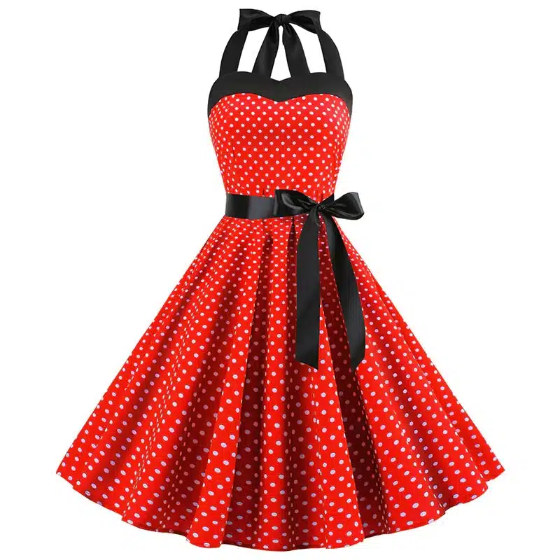 Robe pin up à pois rouge