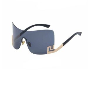 Lunettes de luxe sans monture de couleur sombre et dorée