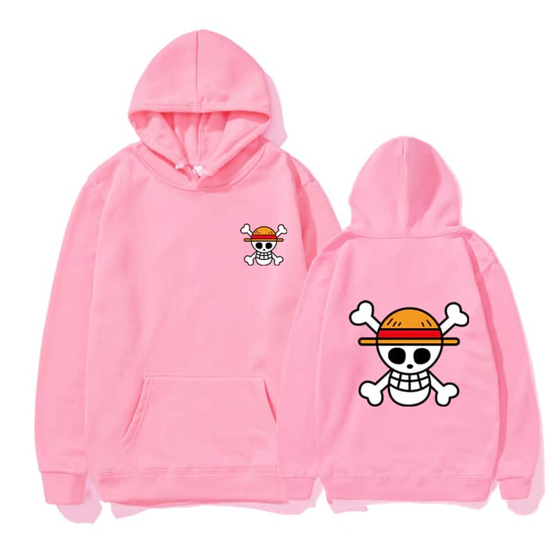 Pull One piece à capuche Luffy pirate vintage pull one piece a capuche luffy pirate vintage rose s