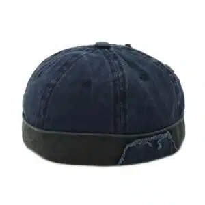 Casquette bonnet bleu avec languette pour régler la taille
