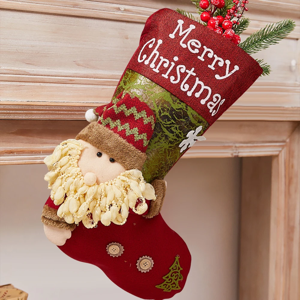 Chaussette de Noël à suspendre avec personnage Chaussette de Noël à suspendre avec personnage 86897 0h3jce