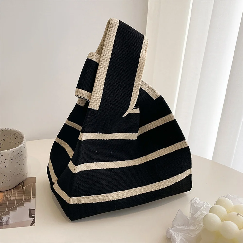 Mini-sac à main souple en tricot rayé 90087 zb0j9i